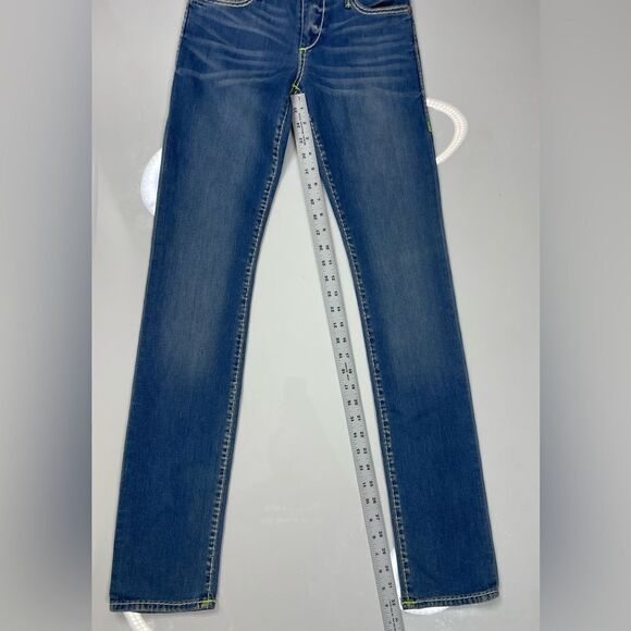True Religion Cora Mid Rise Straight Denim Jeans Women Size 26 X 32 Neptune Blue - Picture 10 of 12